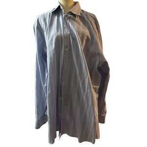 Charles Tyrwhitt Men's Dress Shirt, Blue Multi-Stripe, Size 18/37